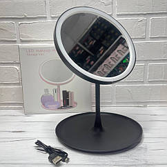 Кругле настільне дзеркало для макіяжу з LED-підсвіткою Make Up Mirror 3 Режими USB