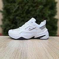 Женские демисезонные кроссовки Nike M2K Tekno (белые с черным) низкие стильные кроссовки 20868 Найк