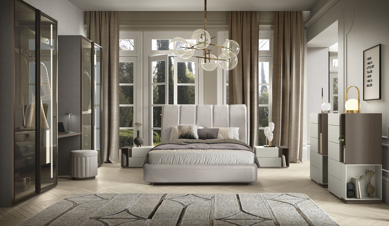 Спальний гарнітур Infinity Ares сірий / антрацит / бавовна, фото 1