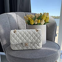 Жіноча сумка Chanel 25*16*9 білосніжна (уцінка)