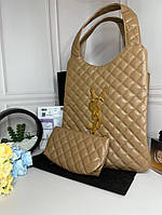 Женская Сумка Yves Saint Laurent Icare Maxi Shopping Bag Бежевая wb058