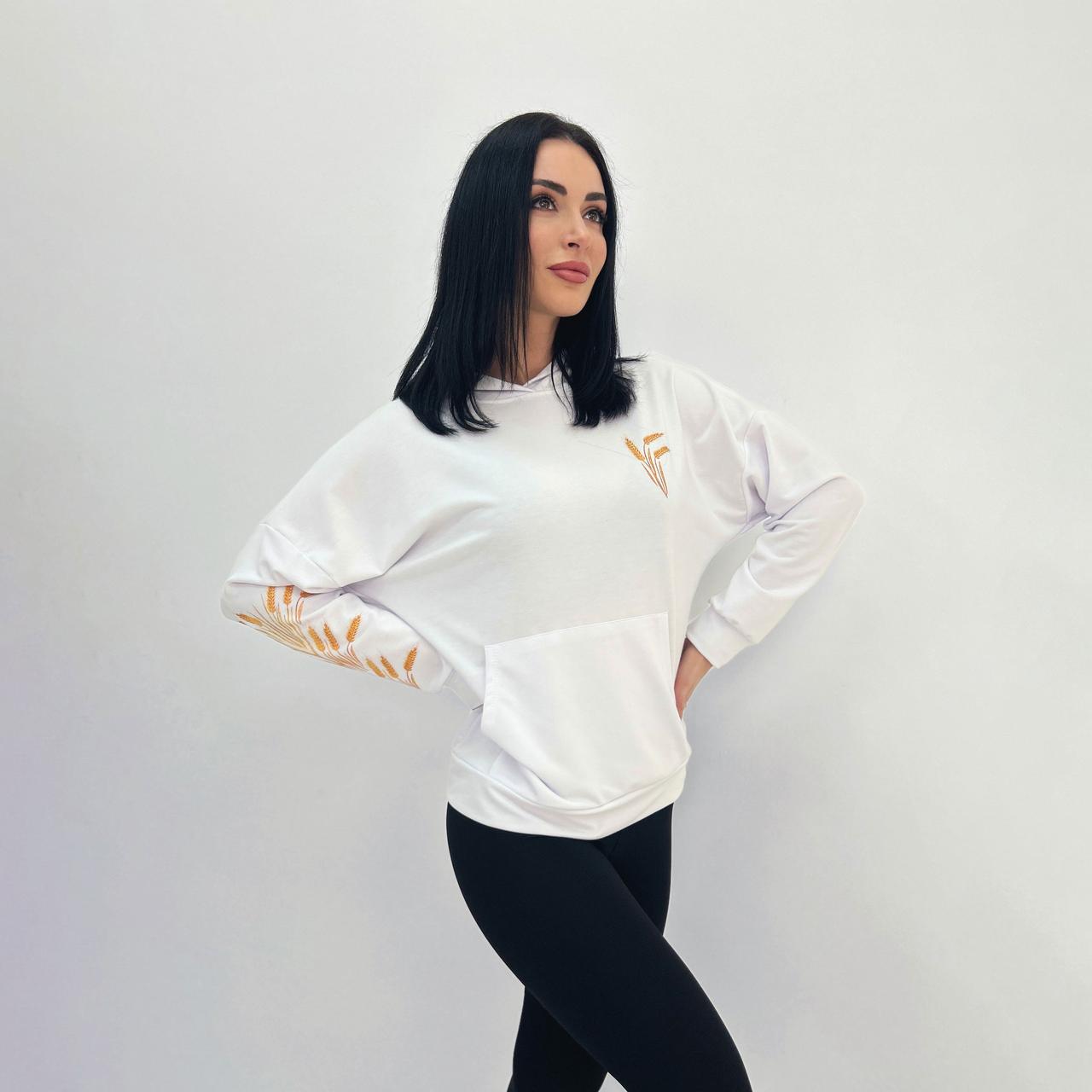 Демісезонне жіноче худі з принтом "Seed" Норма та батал, фото 1