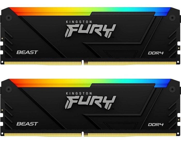 Оперативна пам'ять DDR4 2x8GB/3200 Kingston Fury Beast RGB (KF432C16BB2AK2/16)