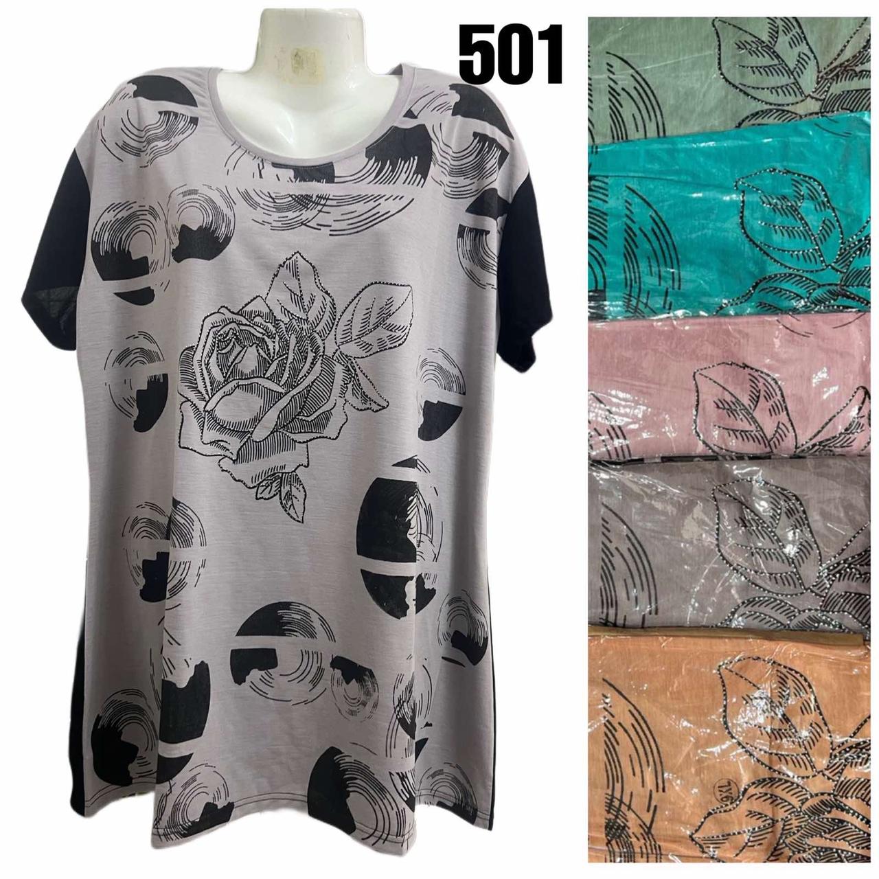 Туніка жіноча бавовна розмір батал 7XL-10XL (60-70) Мікс колір (від 5 шт.)