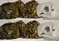 Каверы тактические на шлем чехлы на каску водоотталкивающие для защиты от дождя олива,пиксель,мультикам,белый