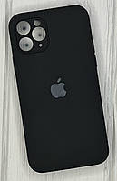 Чехол для Apple Iphone 11 Pro матовый кейс с закрытой камерой на айфон 11 про черный/black