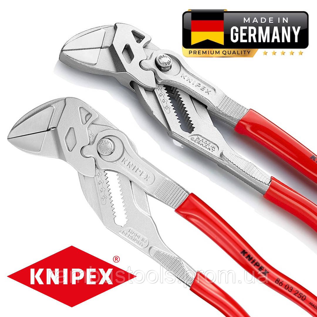 Knipex 86 03 250 Кліщі переставні — гайковий ключ до 52 мм