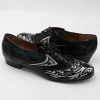 Туфли женские чёрные кожаные (лак)  со шнуровкой  и боковым замком демисезонныеConni код-(2407)