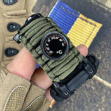 Тактичний водонепроникний (50 м) годинник з компасом Skmei 1356AGPK Army Green Tactic Compass, фото 2