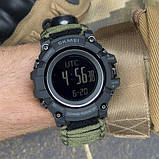 Тактичний водонепроникний (50 м) годинник з компасом Skmei 1356AGPK Army Green Tactic Compass, фото 8