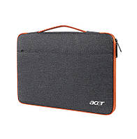 Сумка для ноутбука 15,6" Acer Асер или документов А4 уплотненные стенки Серая с оранжевым ( код: IBN039SJ5 )