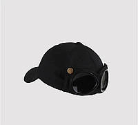 Кепка бейсболка с очками унисекс из хлопка, кепка мужская с солнцезащитными очками черная на весну-лето
