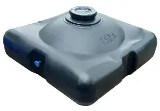 Ємність-бак пластиковий для літнього душу Чорний 200 л Плоский універсальний бак для душу