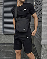 Спортивный костюм мужской Adidas трикотаж барсетка в подарок/ Комплект футболка шорты повседневный/Качество