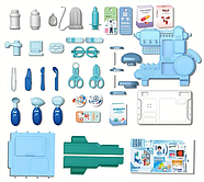 Ігровий набір доктора (42 предмети, синій колір, легко носити та зберігати, в коробці) 9023, фото 3