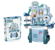 Ігровий набір доктора (42 предмети, синій колір, легко носити та зберігати, в коробці) 9023, фото 5