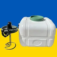 Бак для душу прямокутний харчовий з ТЕНом і лійкою 100 л Ємність з ТЕНом і лійкою для літнього душу