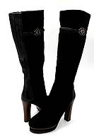 Сапоги женские демисезонные замшевые на высоком каблуке Berloni код-(323-с02) 39