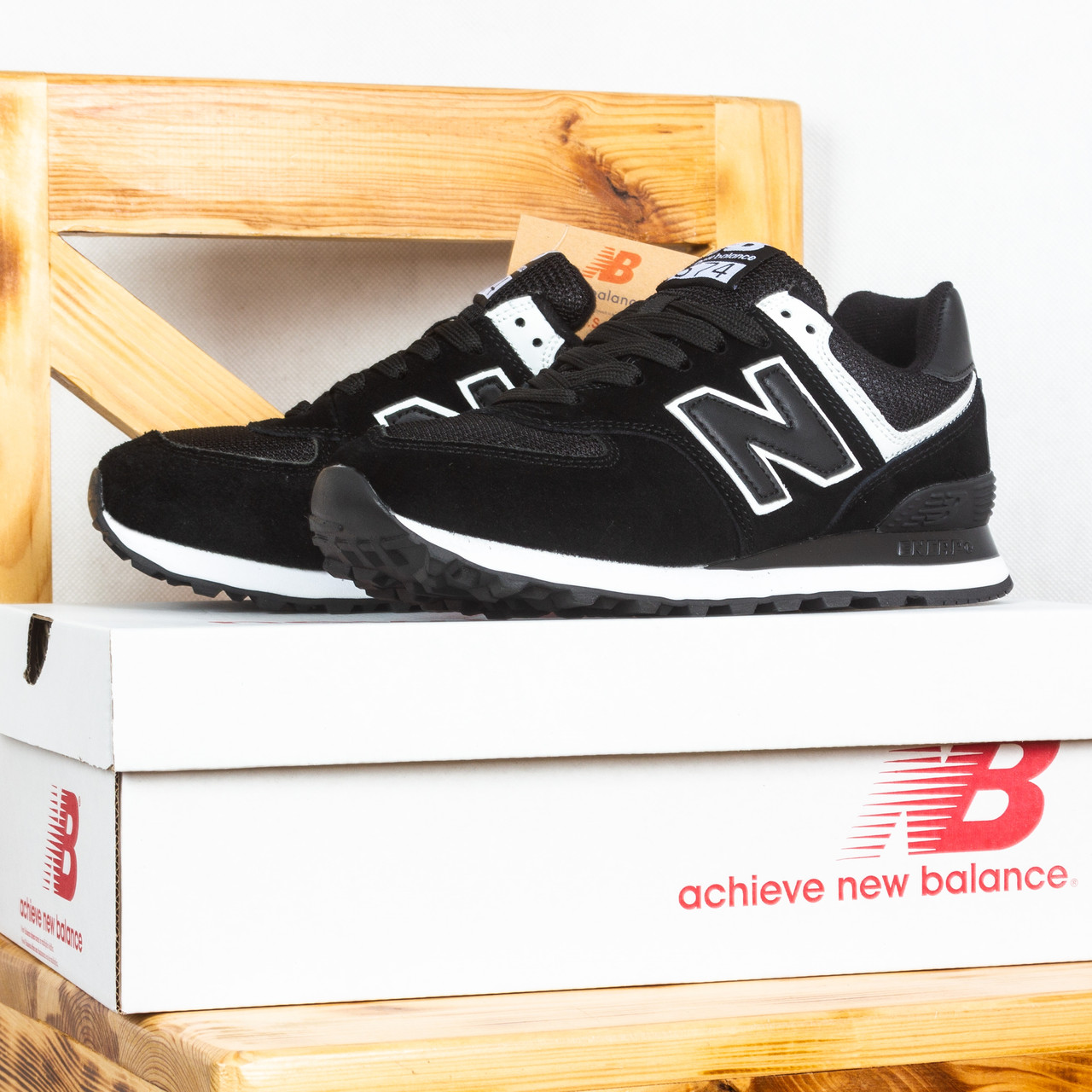 АКЦІЯ! Кросівки New Balance 574 чорні замшеві