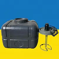 Бак для душу прямокутний, з теном, нагрівачем води та лійкою 100 л.