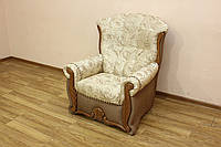 Кресло каминное Роксана не раскладное ткань Альберта голд и Багама-06 голд браун (Катунь ТМ)