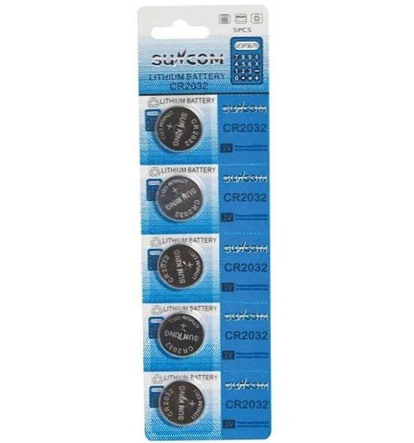 Набір літієвих батарейок Sun King Cr2032 (3v), 5шт, фото 1