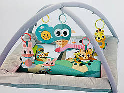 Дитячий ігровий килимок для новонароджених малюків і немовлят з м'якими бортиками дугами іграшками