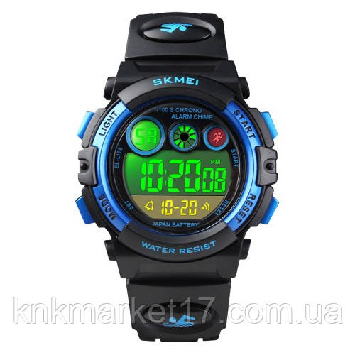 Цифровий дитячий водонепроникний (50м) годинник Skmei 1451BKBU Black-Blue, фото 1