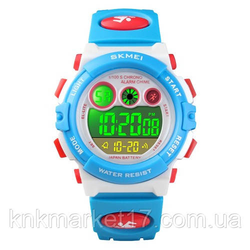 Цифровий дитячий водонепроникний (50м) годинник Skmei 1451WTBU White-Black, фото 1