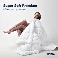 Антиалергенное одеяло Super Soft Premium аналог лебяжьего пуха 140х210 см белое всесезонное