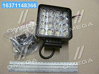 Фара LED квадратная 48W, 16лампx3W, 108*131*58, узкий луч 12/24V 6000K (Руслан-Комплект) ФР-220 UA64