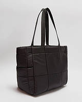 Чорна сумка-шоппер стьобана, на підкладці, з кишенями, на блискавці LC Waikiki. фірмова Туреччина