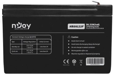 Акумуляторна батарея nJoy 12 V / 9 A HR09122F F2 чорна BTVACIUOCTH2FCN01B, фото 1