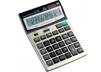 Настільний калькулятор для роботи бухгалтерам та касирам KK CF-912 Сірий