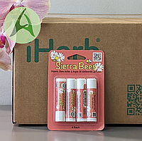 Sierra Bees, Органические бальзамы для губ, масло ши и аргановое масло, 4 шт. по 4,25 г