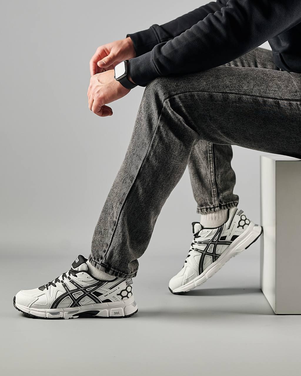 Чоловічі кросівки Asics Gel-Kahana 8 White Black, чоловічі кеди Асикс білі. Чоловіче взуття