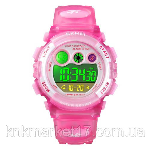 Цифровий дитячий водонепроникний (50м) годинник Skmei 1451LTPK Light-Pink, фото 1