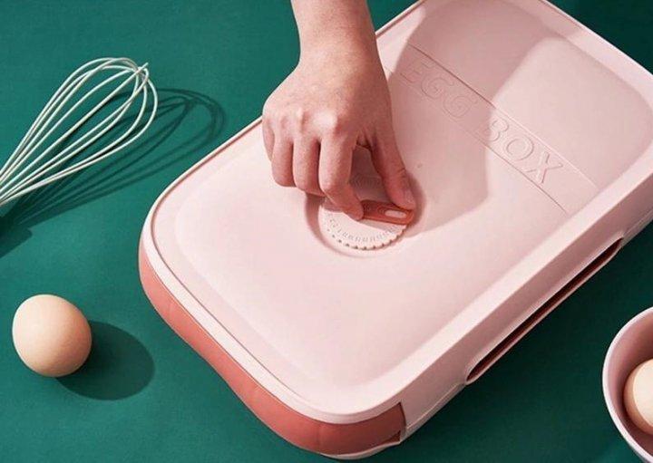 Контейнер для зберігання яєць в холодильнику з автоматичною подачею пластикових яєць 29*21*8см