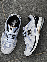 Женские демисезонные кроссовки New Balance 1906R White/Gold/Black (белые с черным\золотым) стильные NB045 НБ