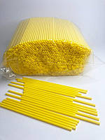 Желтые палочки для кейк-попсов из пищевого пластика упаковка 50 шт.