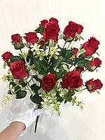 Искусственная роза . Букет искусственных роз ( 55 см , красная , 18 бутонов )