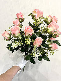 Штучна троянда. Букет штучних троянд (55 см, рожева, 18 бутонів)