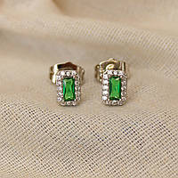 Сережки родовані із зеленим цирконієм | Xuping