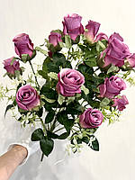 Искусственная роза . Букет искусственных роз ( 55 см , сиреневая , 18 бутонов )