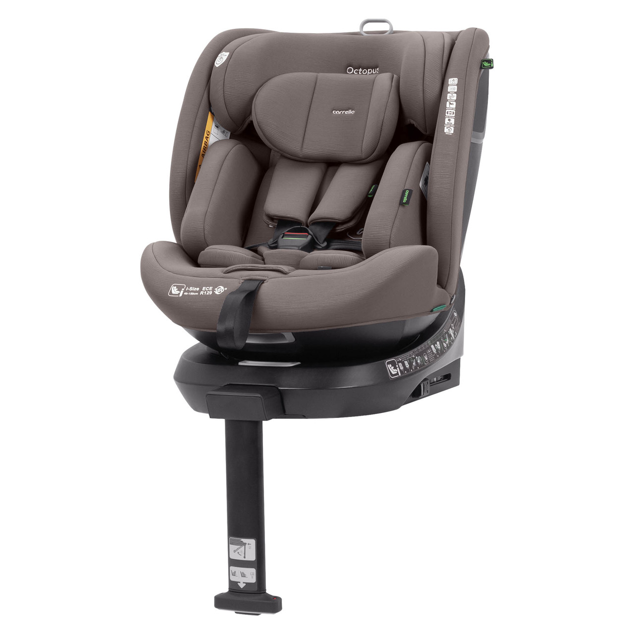 Дитяче автокрісло CARRELLO Octopus CRL-16002 Sandstone Beige i-Size 40-150см ISOFIX поворотне, опорна стійка