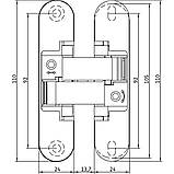 Петля дверна прихована ANSELMI AN 150 24Х110 ММ (20 КГ) чорна з ковпачками, фото 5