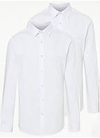 Рубашка с воротничком George (2 шт), Белый, 10г - 11г, 140см