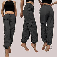 Широкі жіночі штани карго мод. 88 темносірі