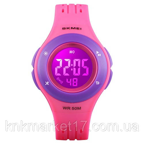 Цифровий дитячий водонепроникний (50м) годинник Skmei 1455RSPL Purple, фото 1