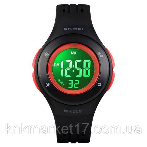 Цифровий дитячий водонепроникний (50м) годинник Skmei 1455BK Black, фото 1